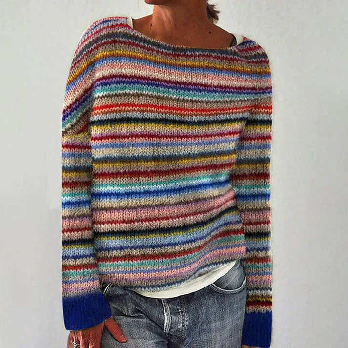 Margot - Elegante jersey de manga larga con un sofisticado diseño a rayas