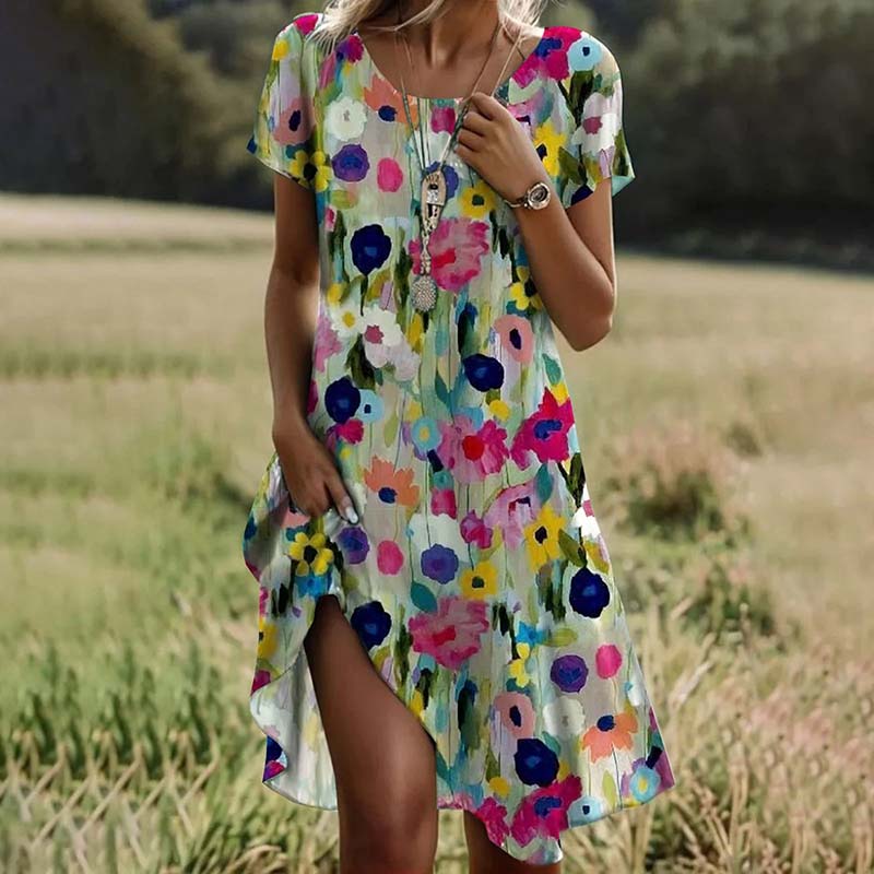 Clara™ - Vestido Floral en Algodón y Lino