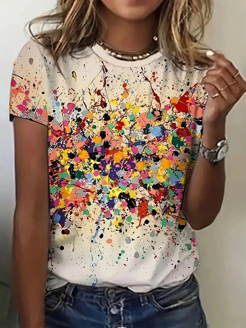 Lisa - Elegante y colorida camiseta de verano para mujer