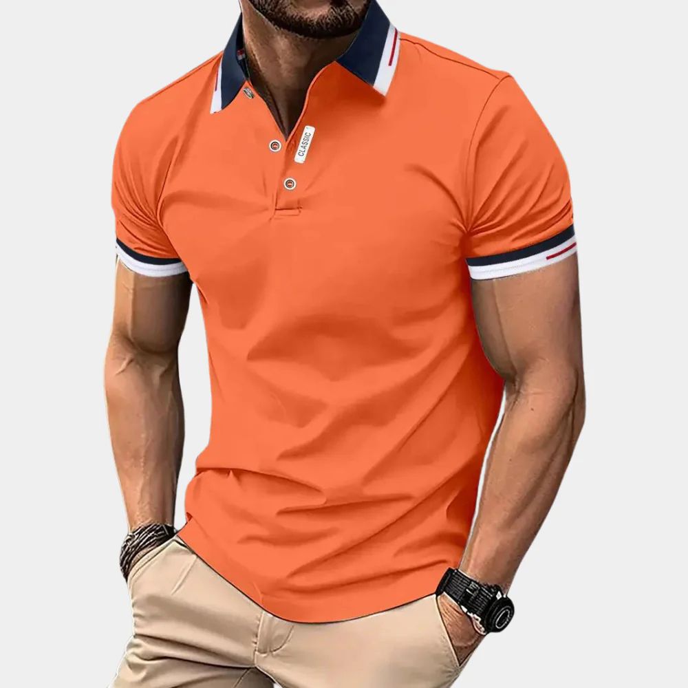 Elegante polo de verano naranja para hombre - Styrk