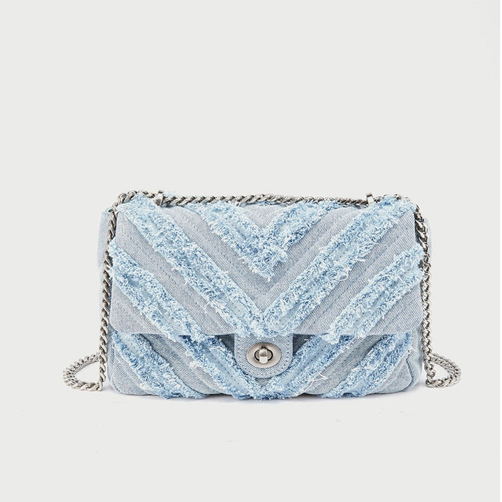 Bolso bandolera vaquero azul claro chic para mujer by Macy