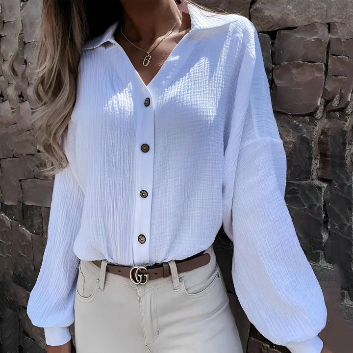 Aliana - Elegante blusa de manga larga de estilo europeo para un look otoñal a la última
