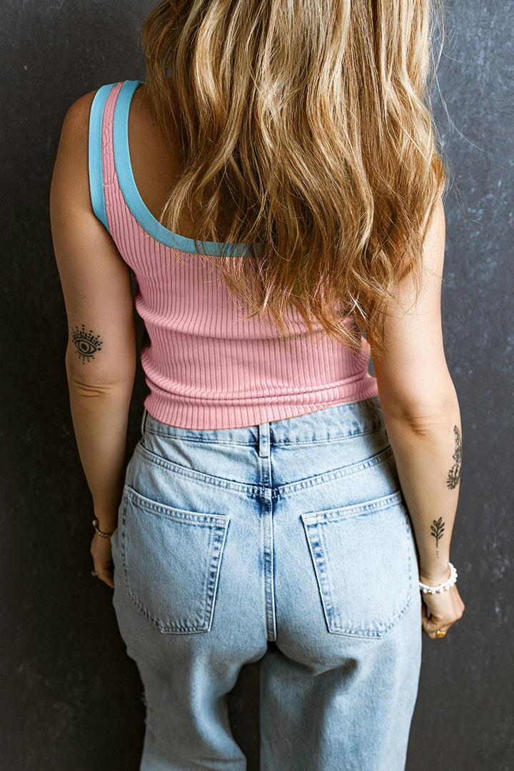 Madel - Elegante camisa de canalé sin mangas para mujer