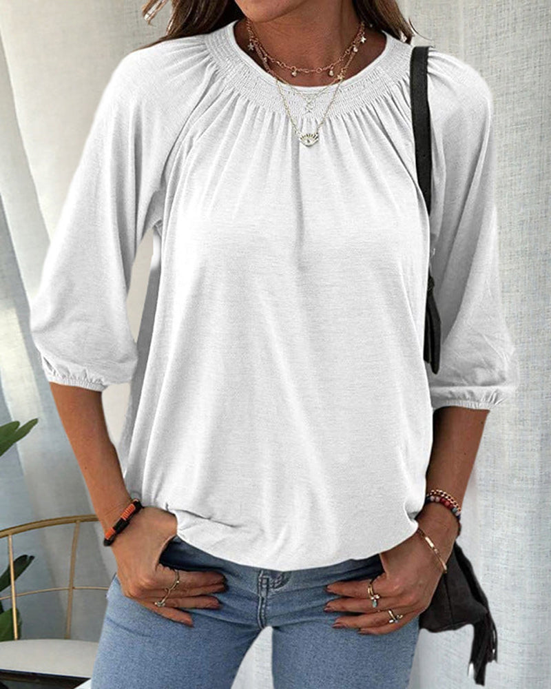 Kira - Elegante y versátil camiseta de cuello redondo para mujer
