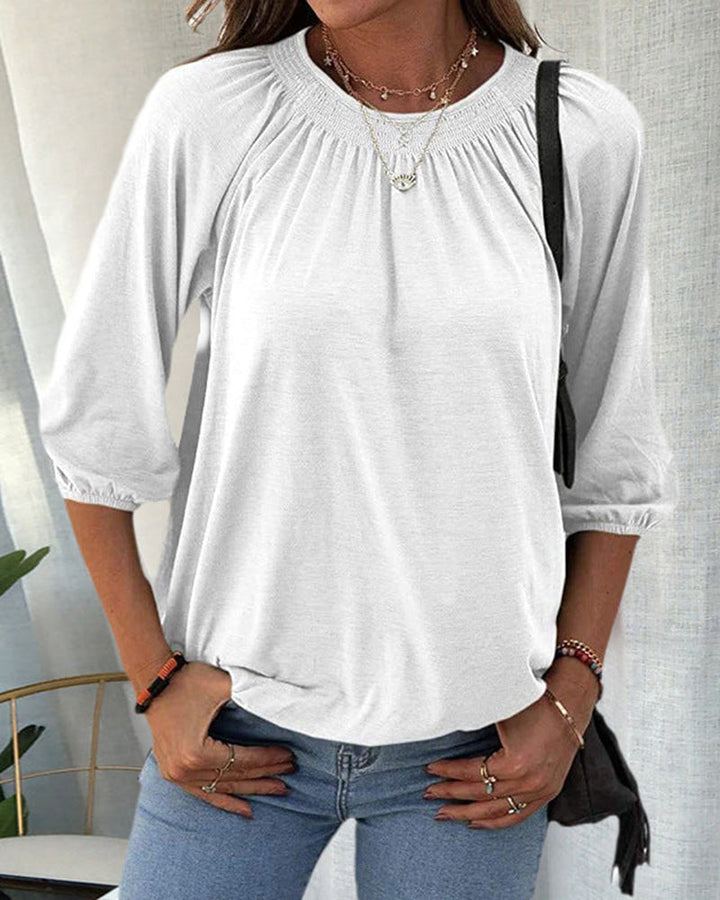 Kira - Elegante y versátil camiseta de cuello redondo para mujer