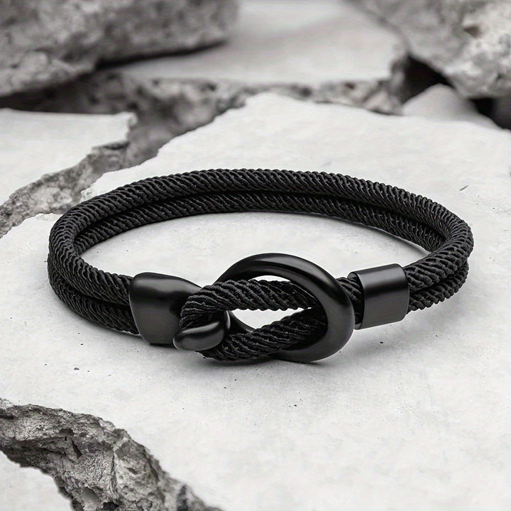 Elegante pulsera de cuerda hecha a mano para hombre - ¡Perfecta para el otoño!