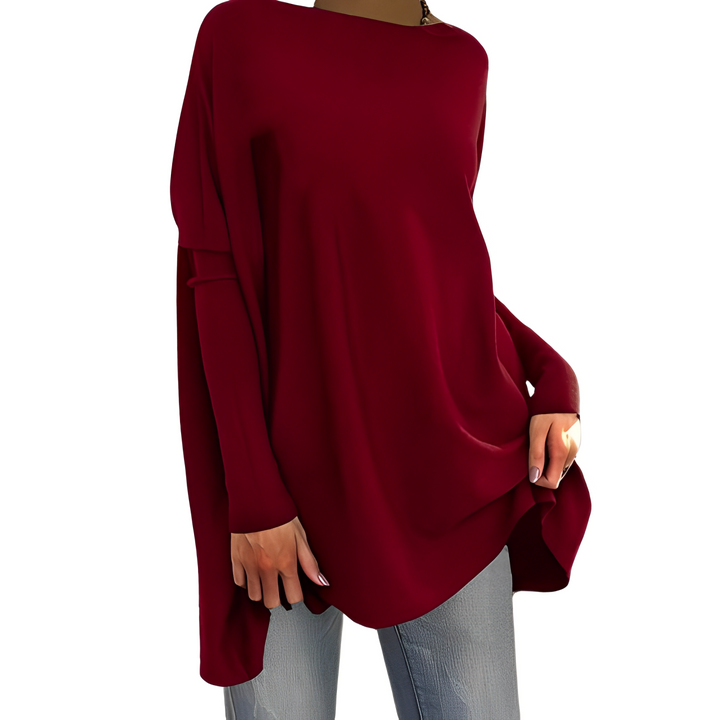 Kiana - Elegante blusa oversize de manga larga y escote redondo para un look otoñal perfecto