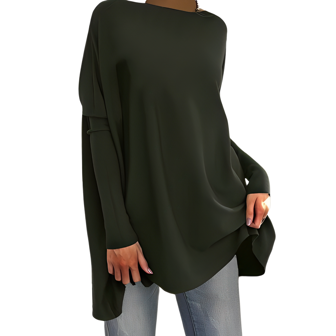 Kiana - Elegante blusa oversize de manga larga y escote redondo para un look otoñal perfecto