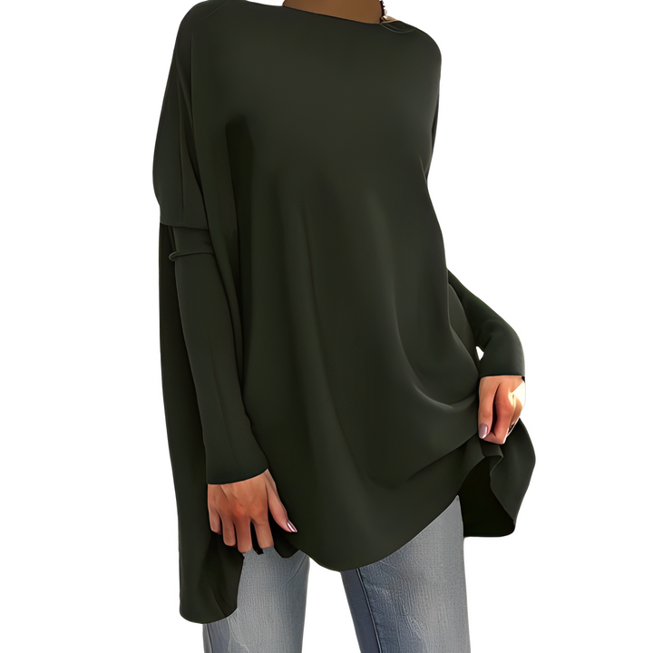 Kiana - Elegante blusa oversize de manga larga y escote redondo para un look otoñal perfecto