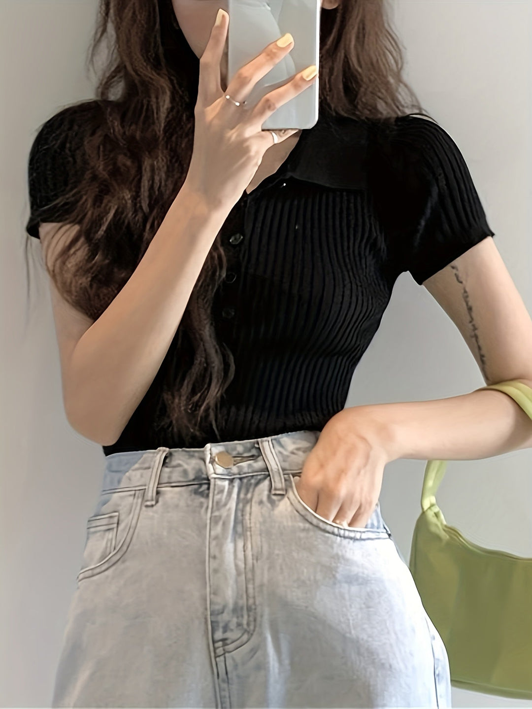 Top Chic de Punto con Cuello en V para Mujer | Chloe