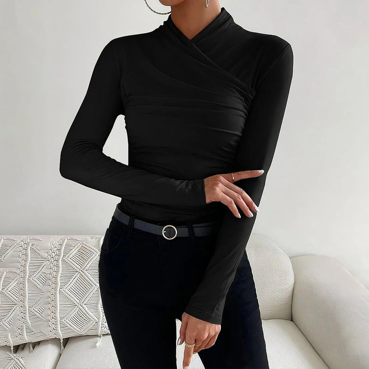 Blake - Elegante blusa envolvente de manga larga para un look otoñal elegante para mujer