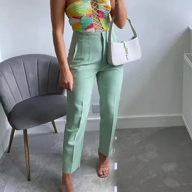 Matilda - Elegantes pantalones lápiz de talle alto para mujer