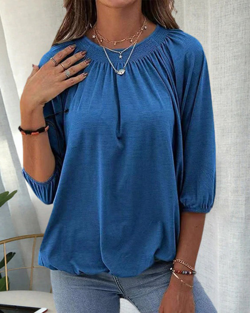 Kira - Elegante y versátil camiseta de cuello redondo para mujer