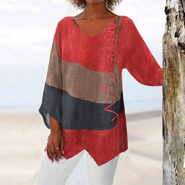 ELADIE - Elegante camisa de estilo tricolor