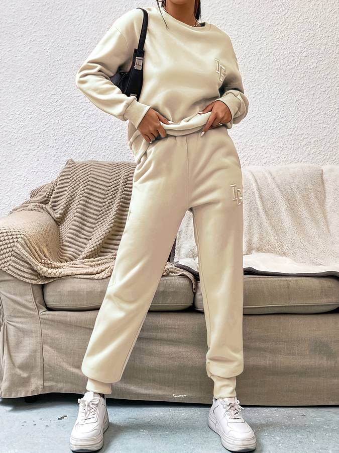Joy - Elegante conjunto de jersey y pantalón para mujer