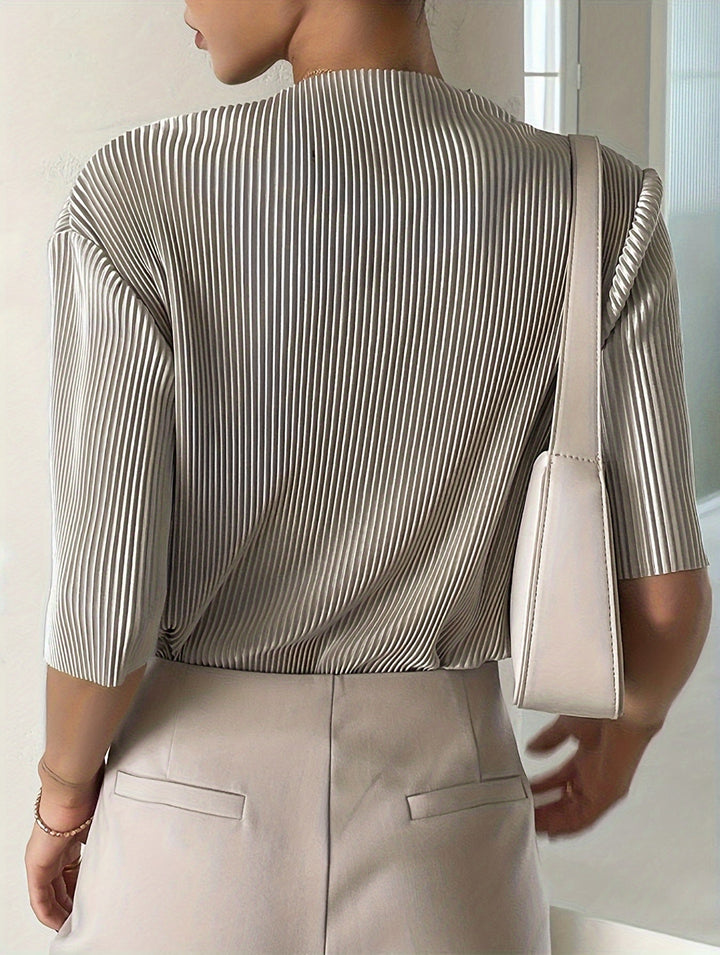 Marie - Elegante blusa blanca plisada para mujer
