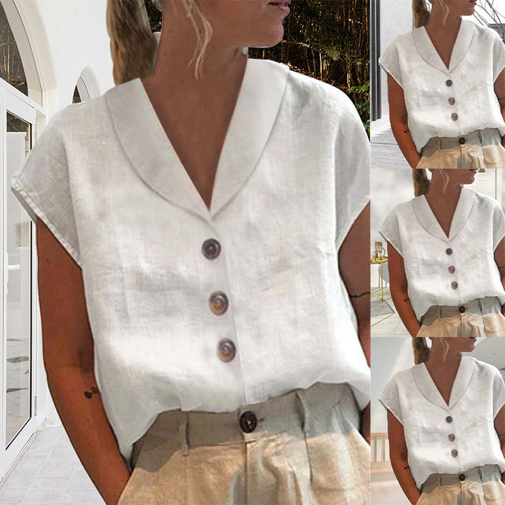 Arabella - Elegante camiseta de algodón y lino para la mujer moderna