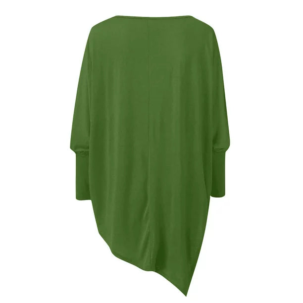 Adeline - Otoño Casual de moda O-cuello Top de manga larga para las mujeres
