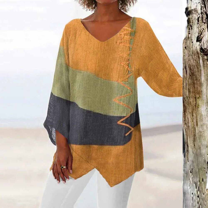 ELADIE - Elegante camisa de estilo tricolor