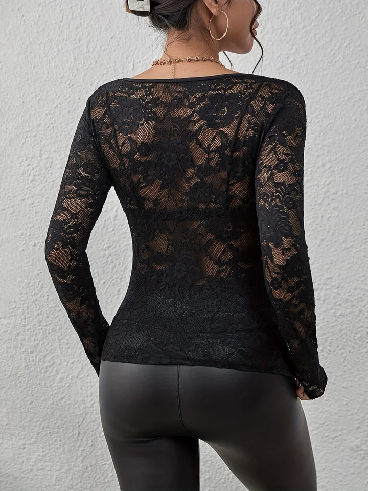 Mariel - Elegante blusa de encaje chic de primavera para mujer