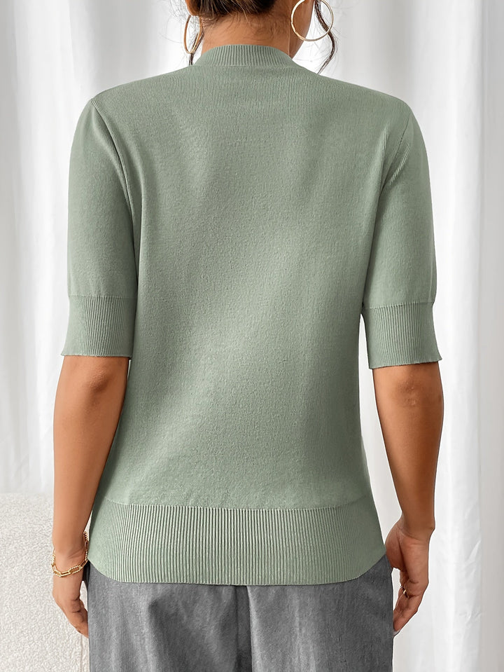 Top de verano de punto con cuello alto para mujer | Elise