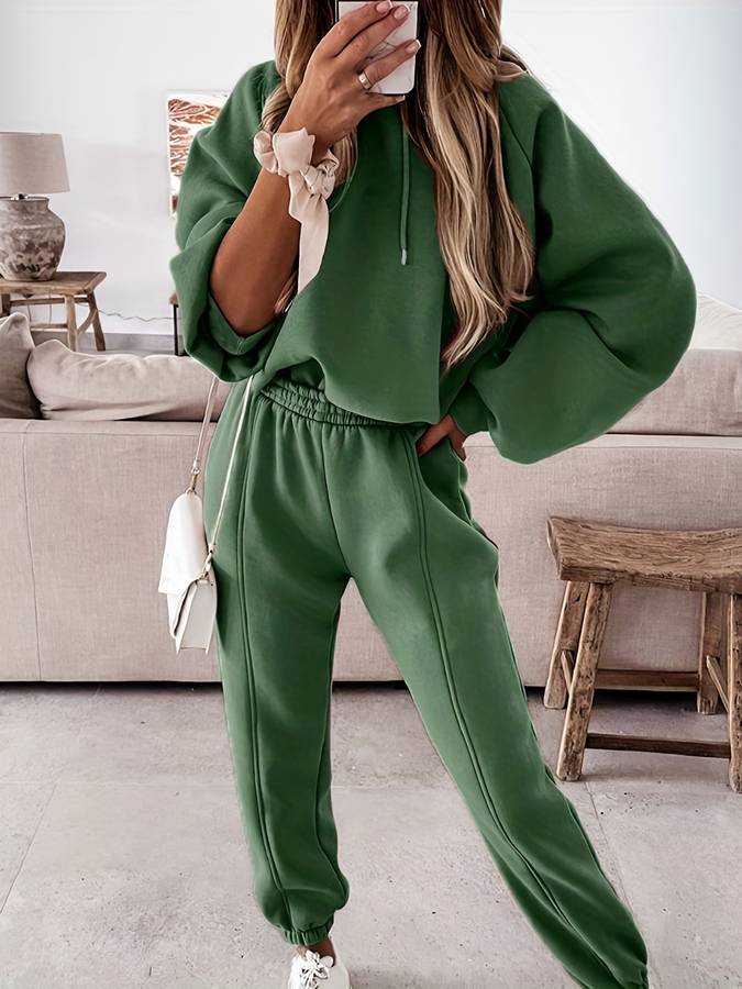 Karina - Elegante conjunto de sudadera con capucha y pantalón de chándal para mujer