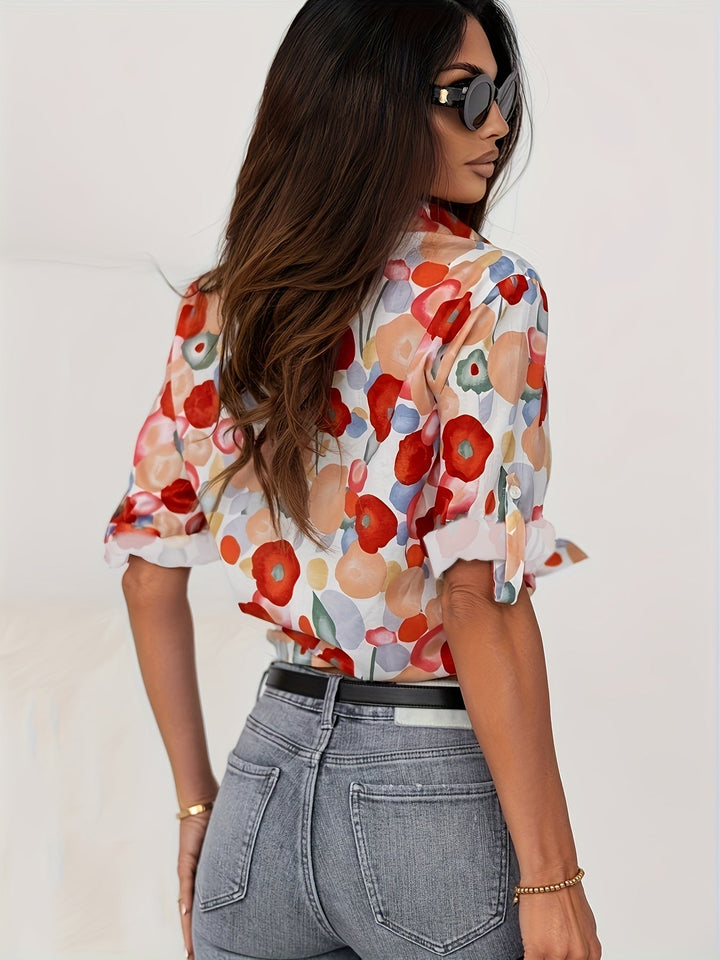 Blusa floral vibrante para mujer - Colección Riley