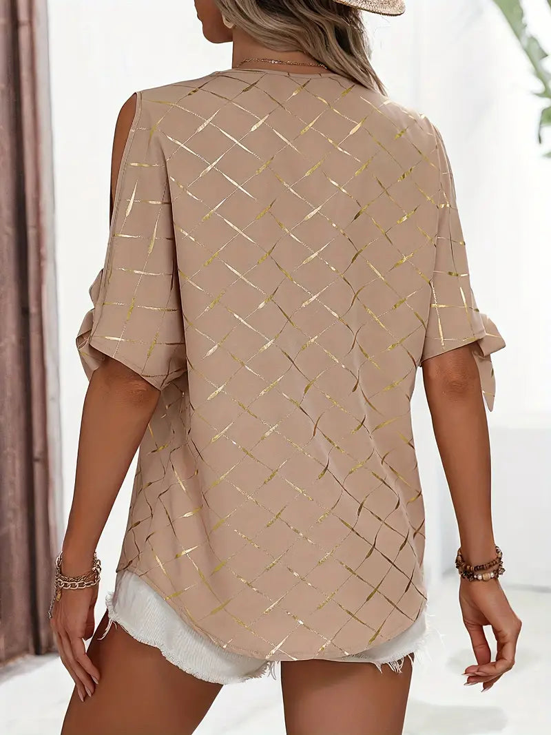 Irie - Elegante y cómoda blusa informal beige para mujer