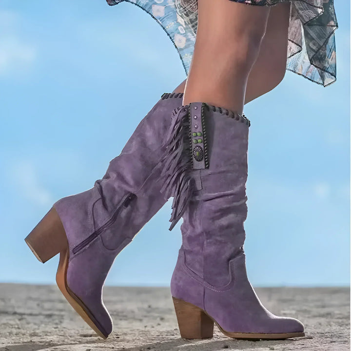 Nathalie™ - Botas de Cowboy de Cuero Verdadero