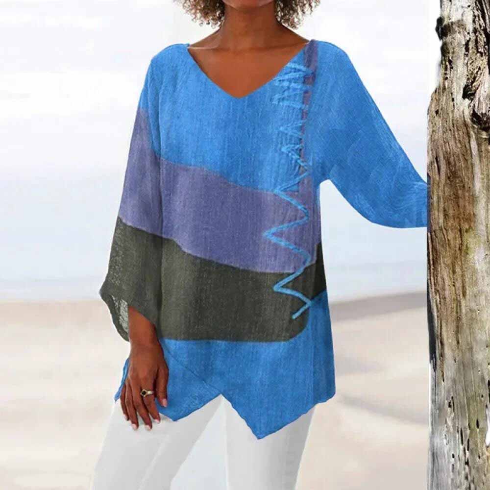 ELADIE - Elegante camisa de estilo tricolor