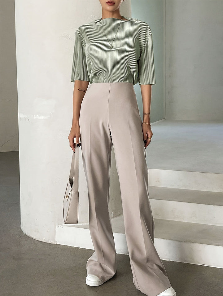 Marie - Elegante blusa blanca plisada para mujer