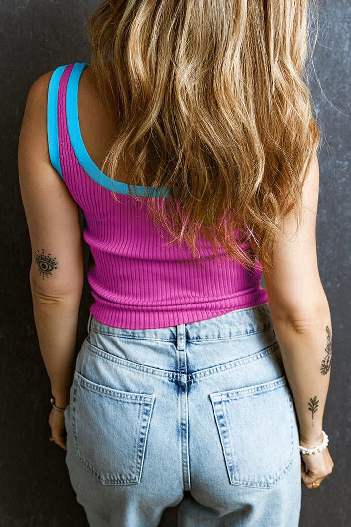 Madel - Elegante camisa de canalé sin mangas para mujer