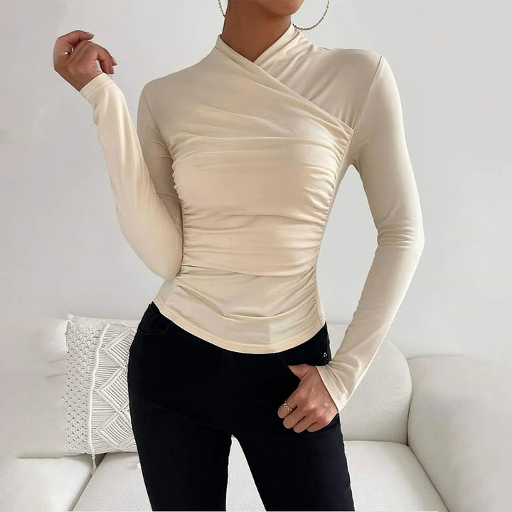 Blake - Elegante blusa envolvente de manga larga para un look otoñal elegante para mujer