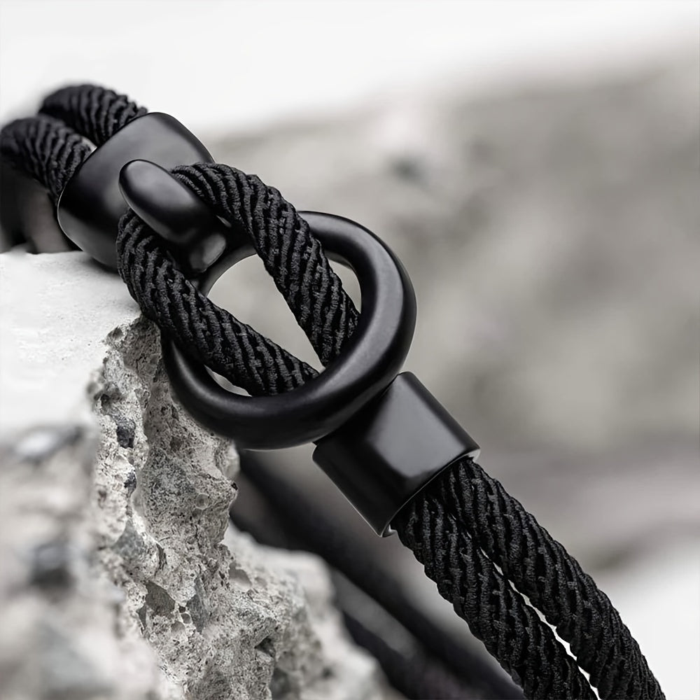 Elegante pulsera de cuerda hecha a mano para hombre - ¡Perfecta para el otoño!