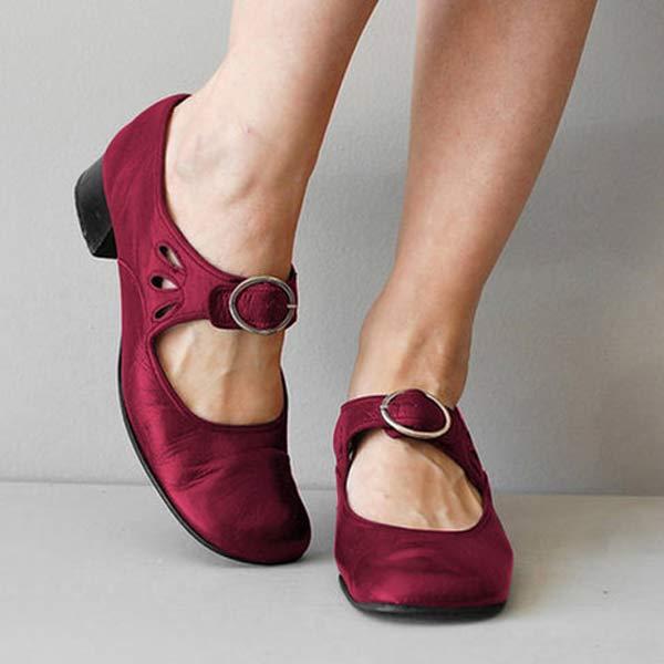 Amey - Zapatos retro chic de punta redonda