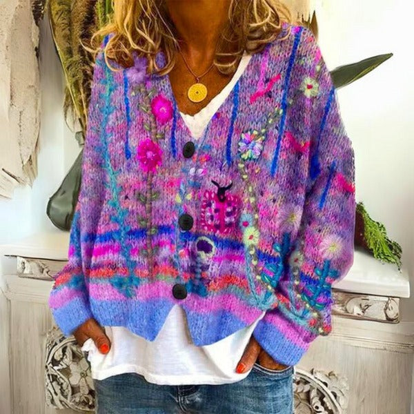 Elise - Femenino jersey con atmosféricos estampados florales
