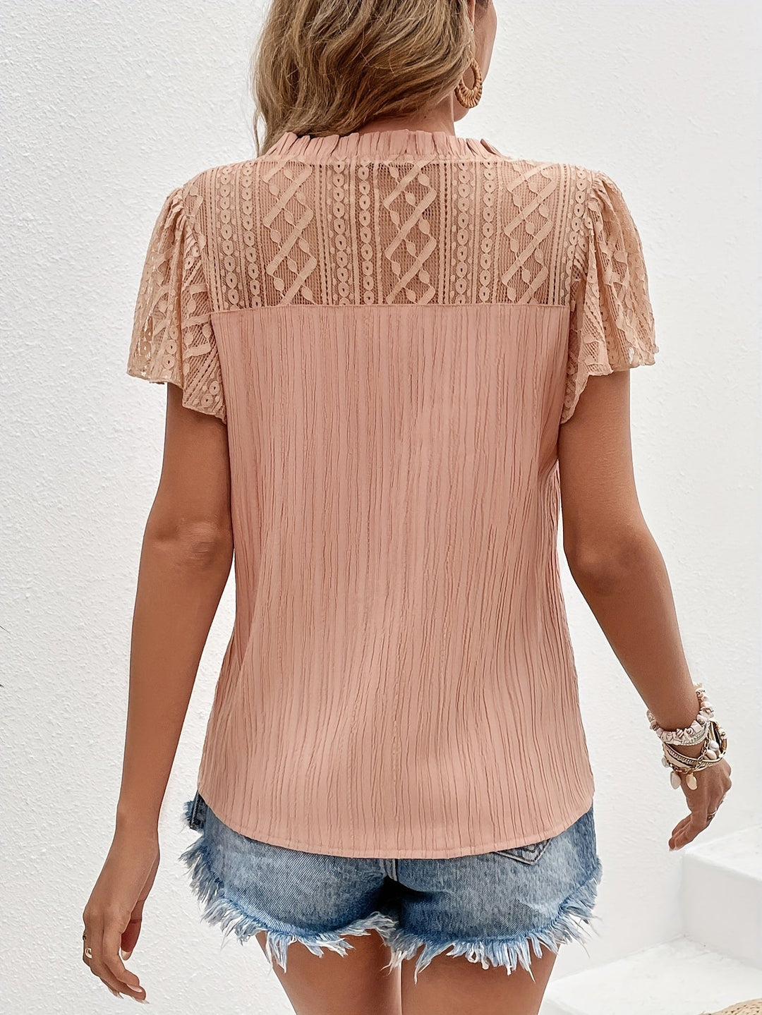 Avalynn - Elegante y cómoda blusa de verano albaricoque para mujer