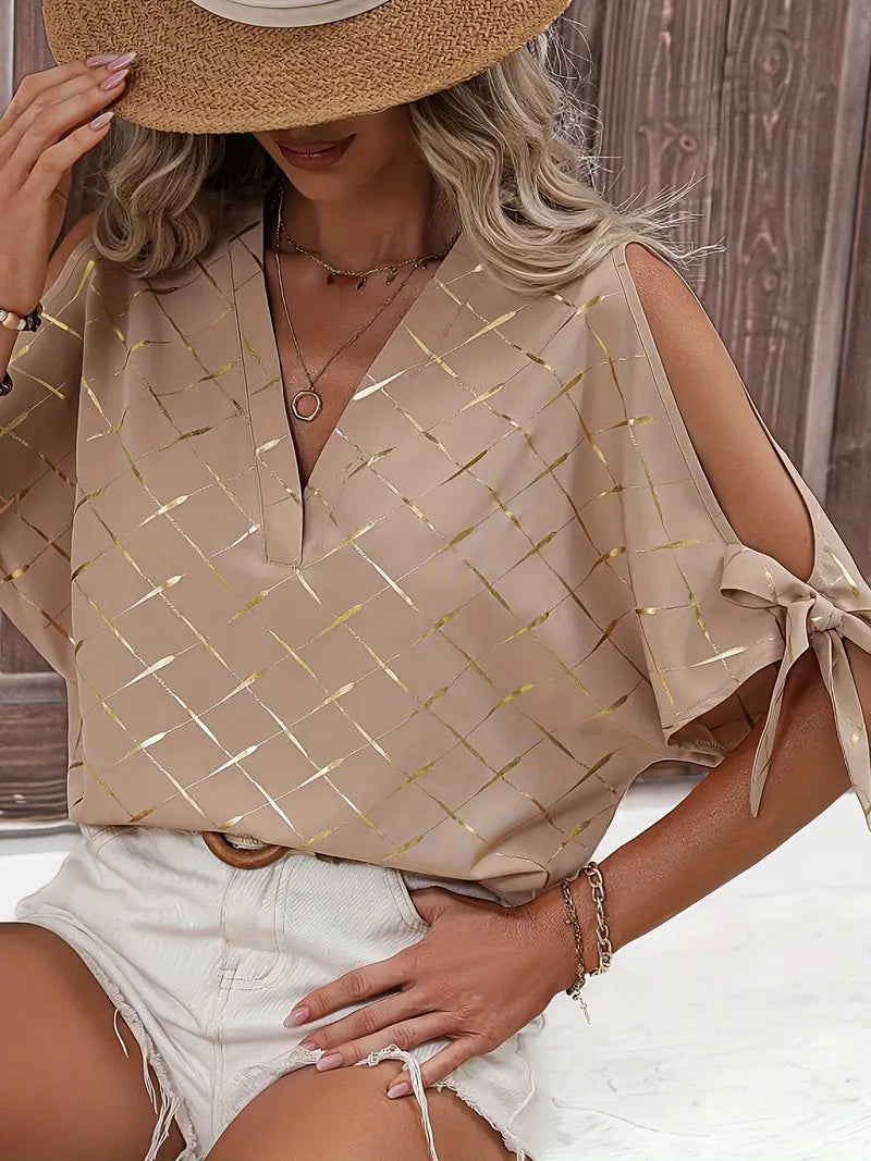 Irie - Elegante y cómoda blusa informal beige para mujer