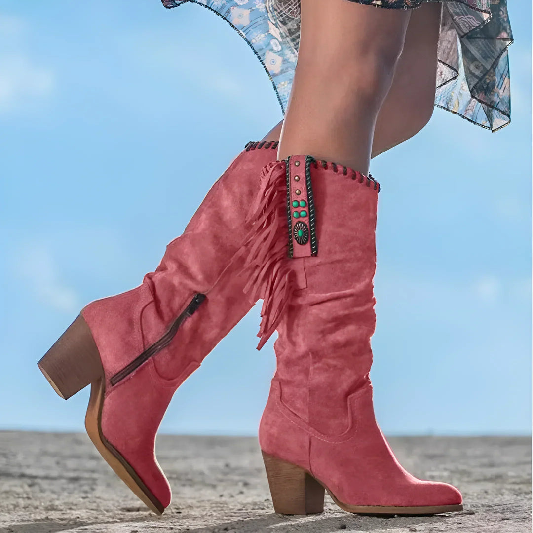 Nathalie™ - Botas de Cowboy de Cuero Verdadero
