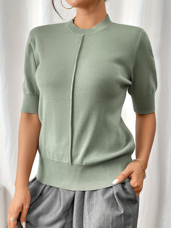 Top de verano de punto con cuello alto para mujer | Elise