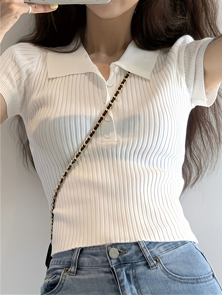 Top Chic de Punto con Cuello en V para Mujer | Chloe