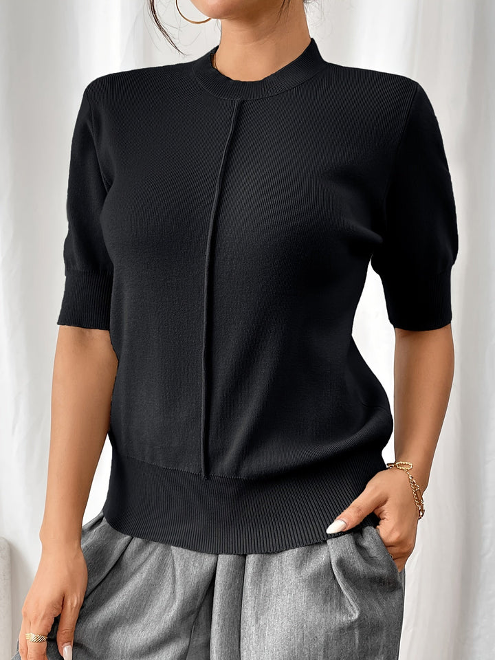 Top de verano de punto con cuello alto para mujer | Elise