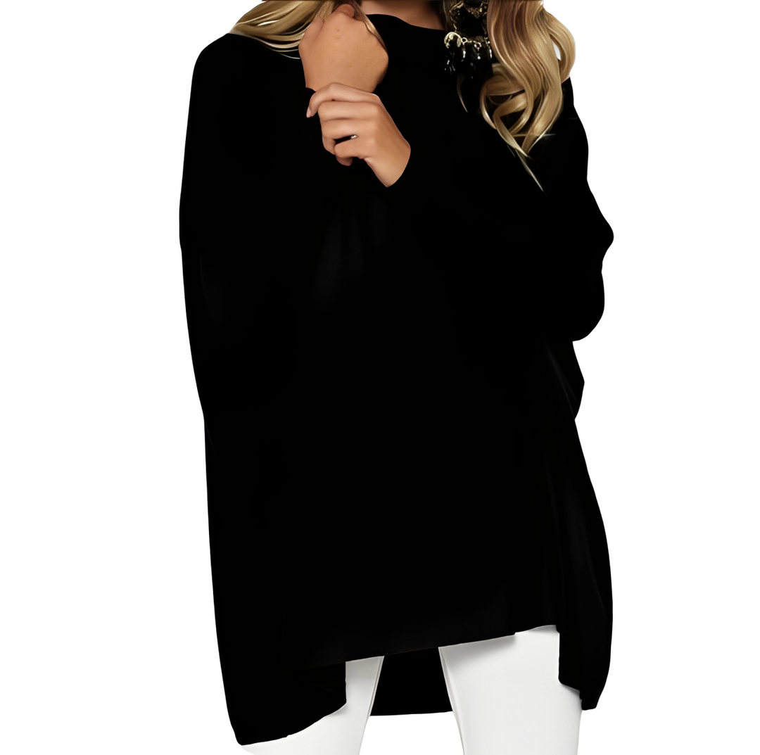 Kiana - Elegante blusa oversize de manga larga y escote redondo para un look otoñal perfecto