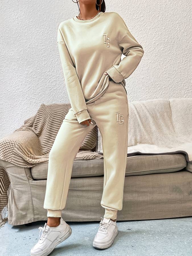 Joy - Elegante conjunto de jersey y pantalón para mujer