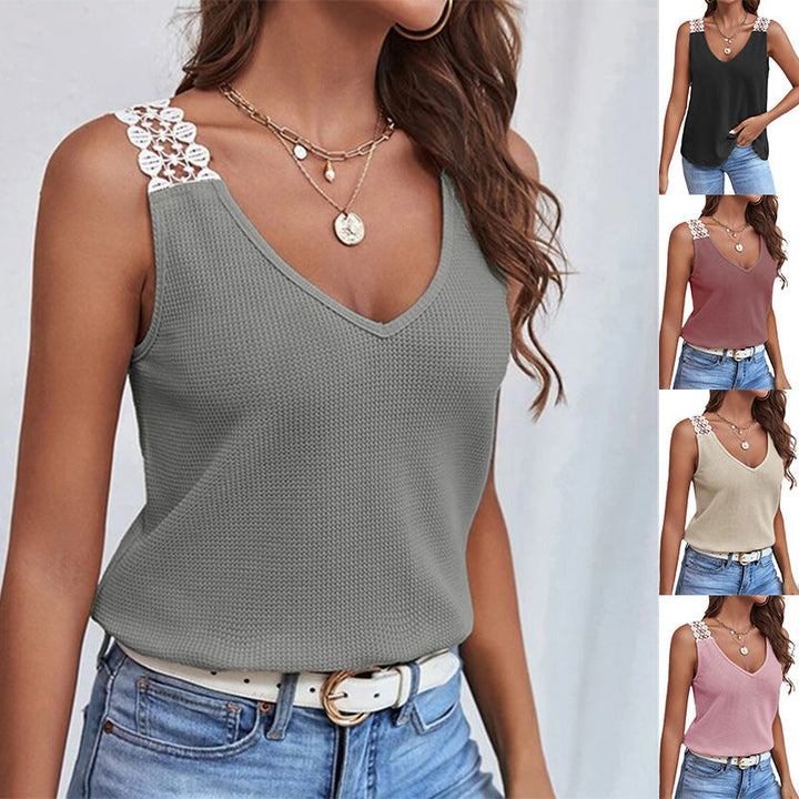 Samantha - Elegante y cómoda camiseta de cuello en V para mujer