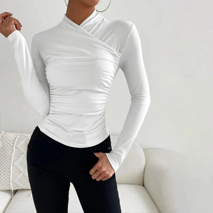 Blake - Elegante blusa envolvente de manga larga para un look otoñal elegante para mujer