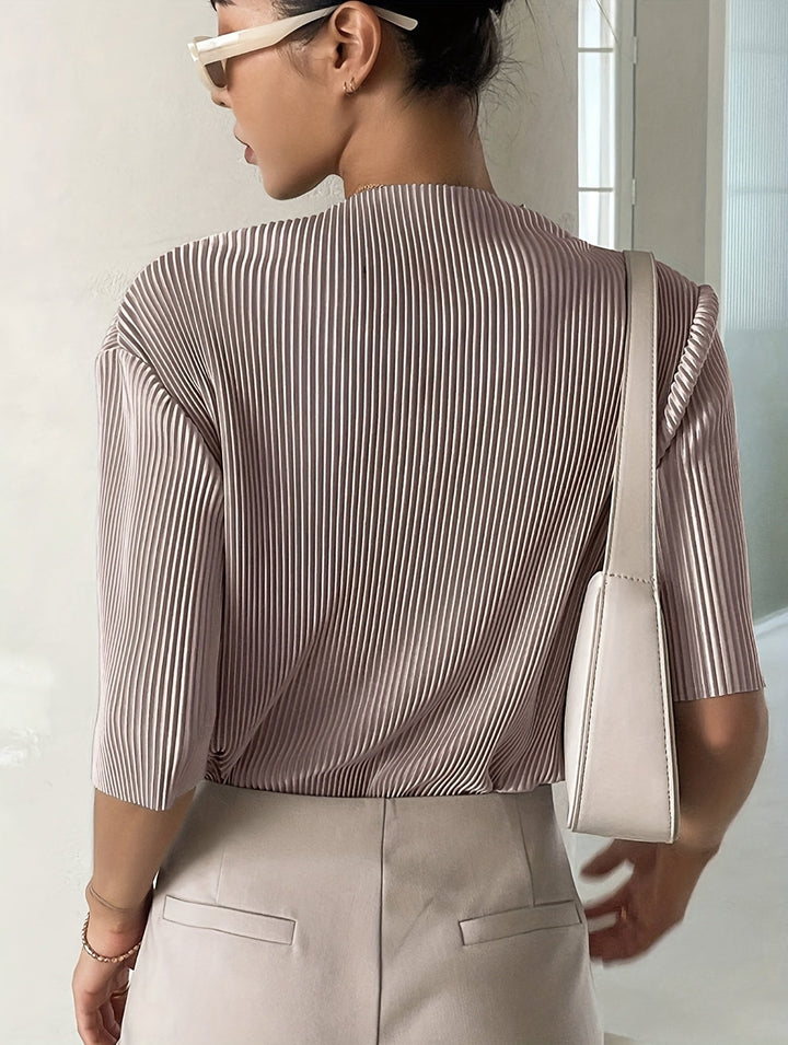 Marie - Elegante blusa blanca plisada para mujer