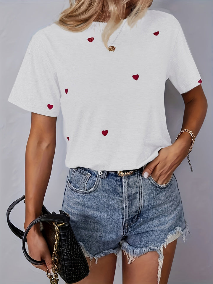 Alissa - Elegante camiseta con estampado Loving Heart para mujer