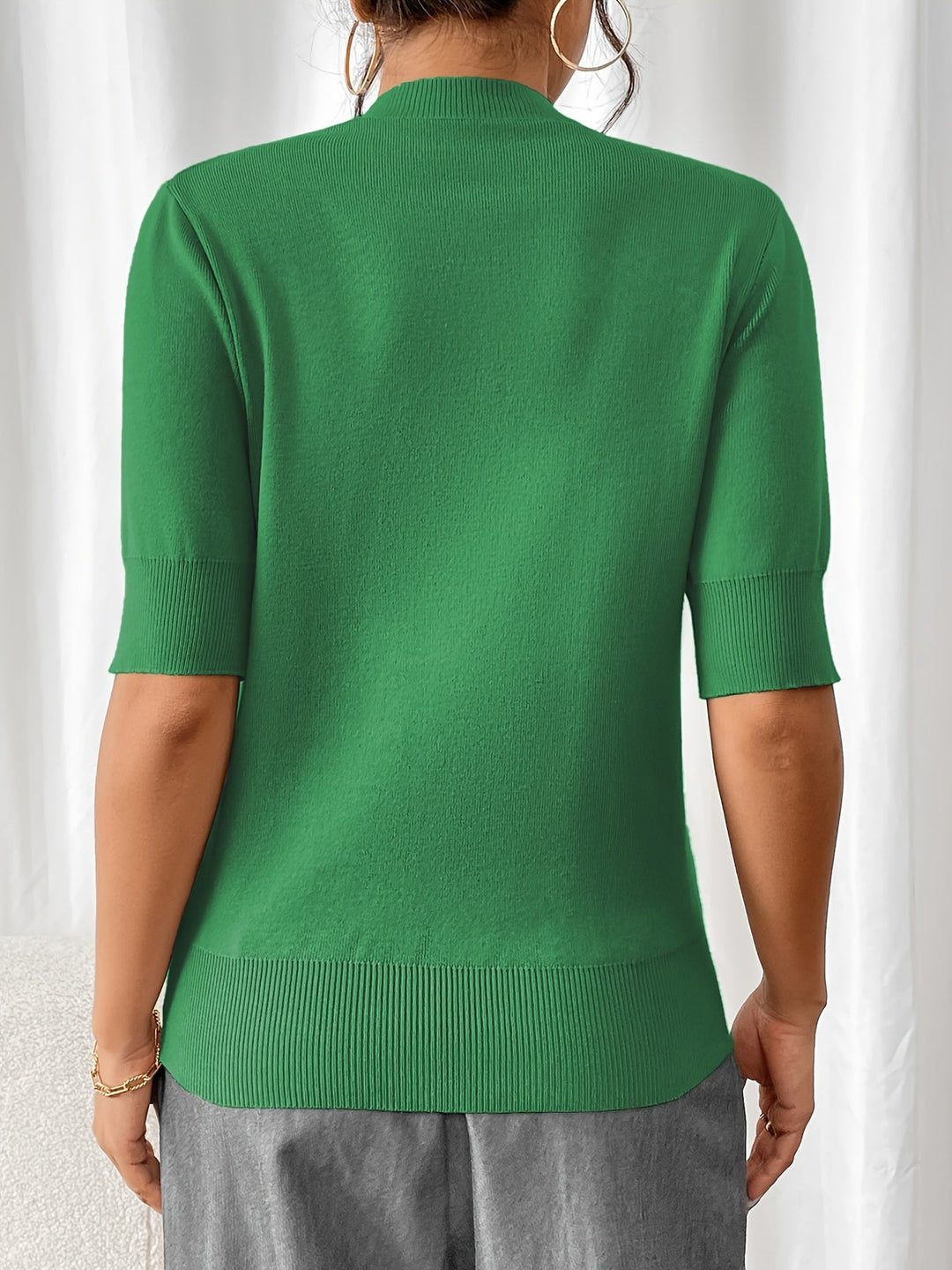 Top de verano de punto con cuello alto para mujer | Elise