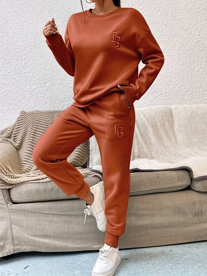 Joy - Elegante conjunto de jersey y pantalón para mujer